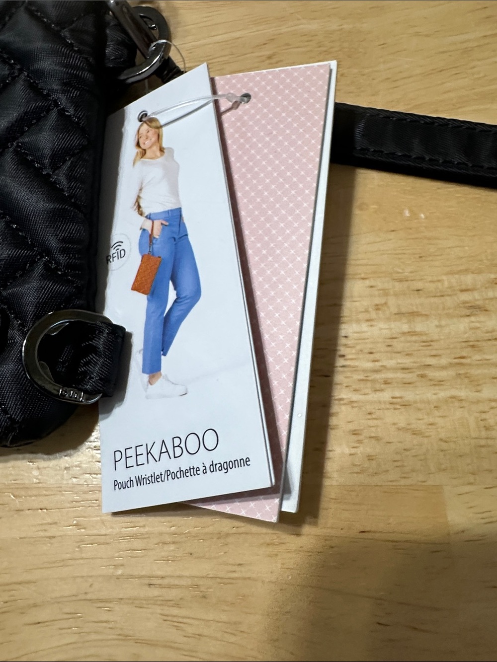 lug Black Quilted Peekaboo Wristlet Pouch - Picture 3 of 10